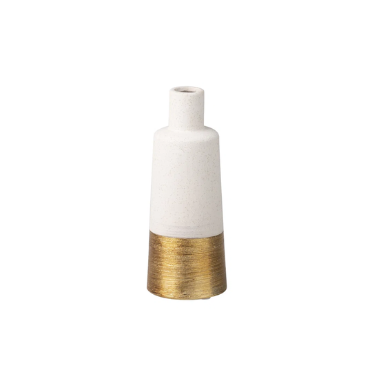Burgoon Gold/White 25Cm Ceramic Table Vase