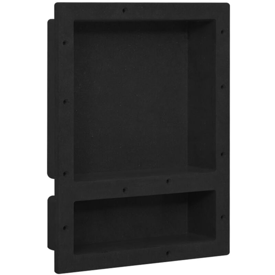 Vidaxl - Shower Niche with 2 Compartments Matt Black 41x51x10 cm Black