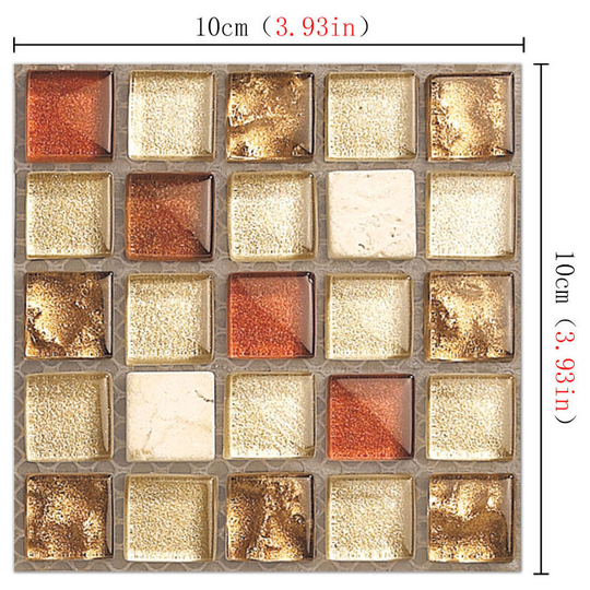 40pcs Wall Tile Stickers, 10x10cm Waterproof Self Adhesive Sticker, for Home Decor (Style 2)