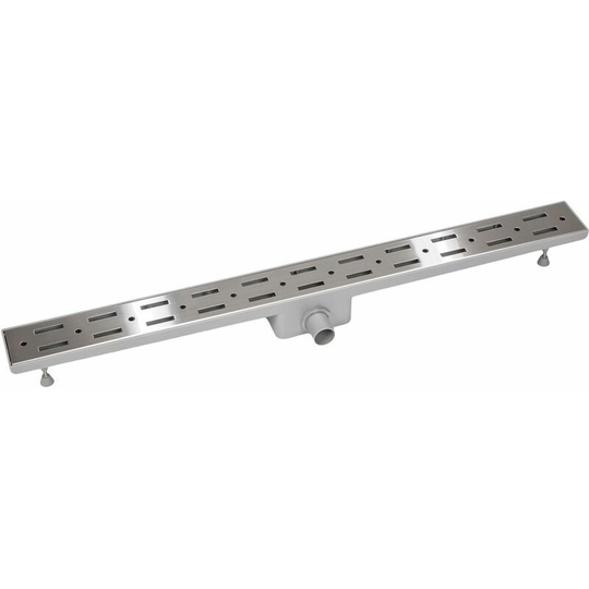 Tectake - Channel drain, stainless steel - shower drain, slot drain, linear shower drain - 100 cm - silver