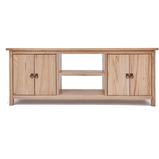 Montese 4 Door tv Cabinet Ring Handle - Light wood