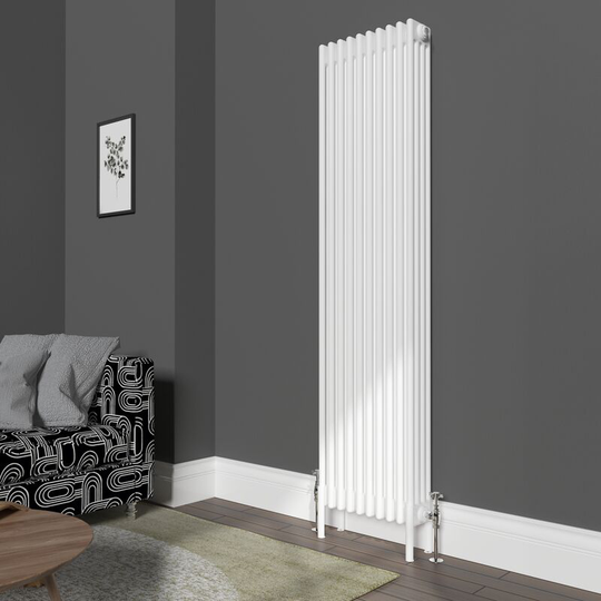 NRG - Traditional 4 Column Radiator Cast Iron Style Heating Rads Vertical White 1800x470mm