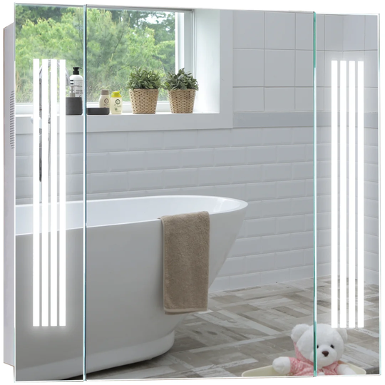 Seidi 65cm x 60cm Surface Mount Mirror Cabinet with LED Lighting