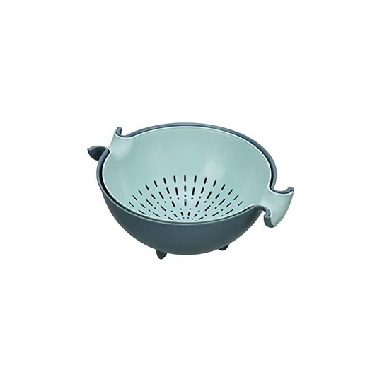 Bowl with colander Kitchen Active Design - Colander set with container - Colander and bowl - Double rotating drainer and basket for cleaning