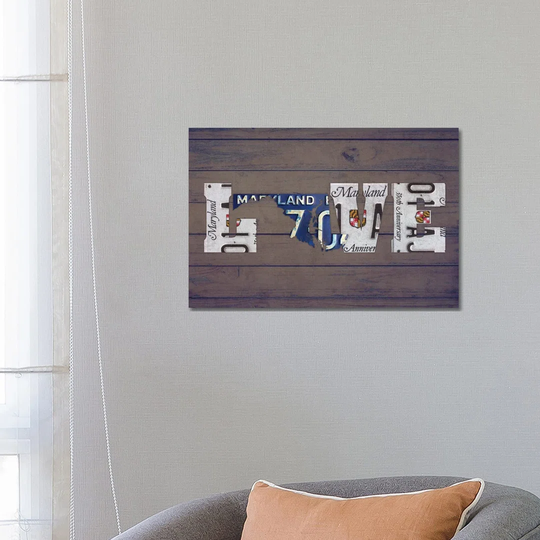 Md State Love by Design Turnpike - Wrapped Canvas Typography