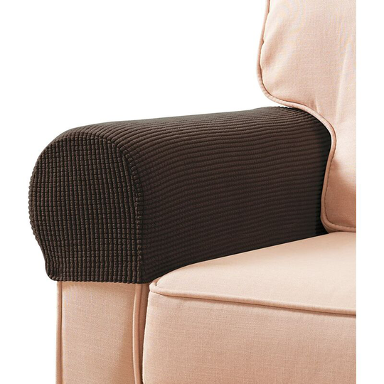 Stretch Armrest Covers Spandex Arm Covers for Chairs Couch Sofa Armchair Slipcovers for Recliner Sofa with Twist Pins 2pcs Chocolate
