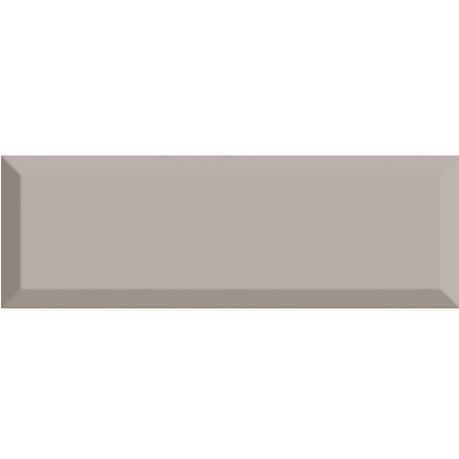 RAK Subway Metro Light Grey Bevel Decor Glossy Wall Tiles - 100 x 300mm