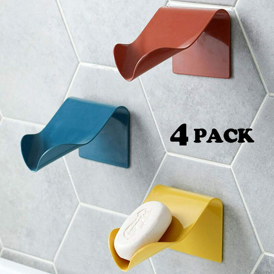 Drainable Soap Dish for Shower, Bathroom, Bathtub and Kitchen Sink, Adhesive Soap Dish, Multifunction Cell Phone Holder