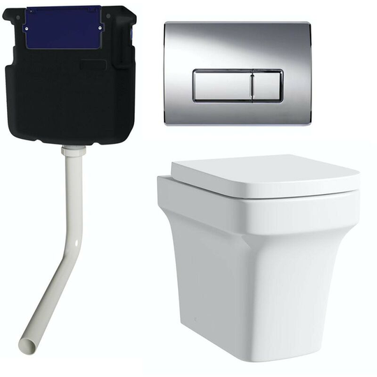 Mode - Carter back to wall toilet with soft close seat, concealed cistern and push plate - White