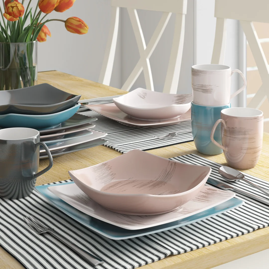 Irvington 16 Piece Porcelain Dinnerware Set, Service for 4
