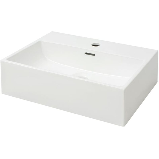 Basin with Faucet Hole Ceramic White 51.5x38.5x15 cm Vidaxl White
