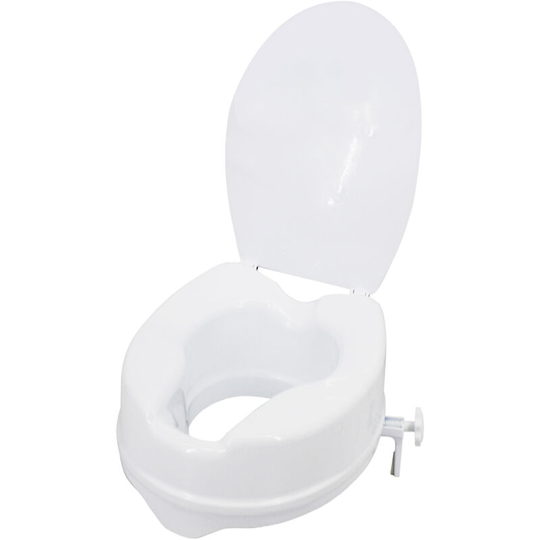 Raised Toilet Seat with Lid 300 Lbs Heavy Duty Elevated Toilet Seat with Tightening Clamps Raised Toilet Seats for Most Elongated Toilets, 6in with