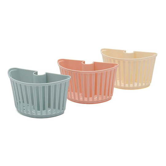 Slotted Drain Baskets Plastic Dish Rack Fit For Faucet Hose Kitchen Bathroom Sink Sponge Soap Storage Colander (Pink)
