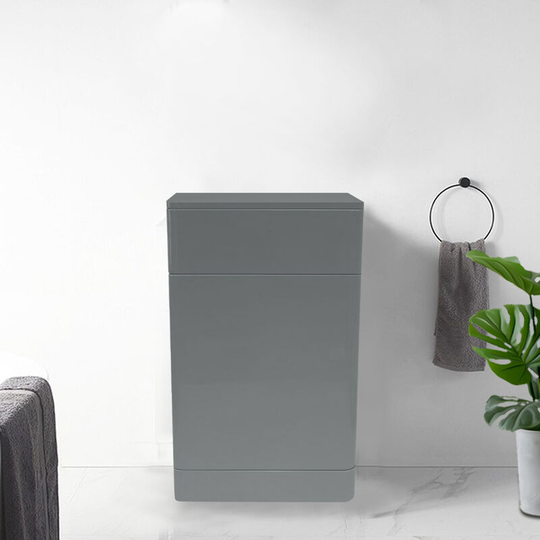 NRG - Back To Wall Bathroom Toilet Unit Concealed Cistern Furniture 500mm Gloss Grey
