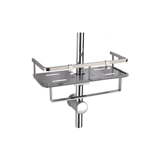 Shower Bar Soap Dish, Stainless Steel Bathroom Shelf No Drilling Suitable for 19-25mm Diameter Shower Bar - Rhafayre