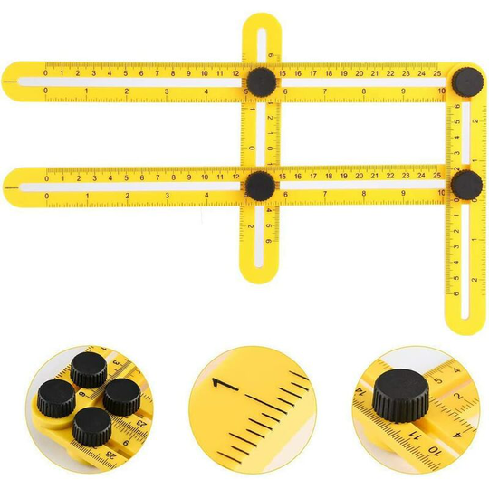 Measuring rule, four-sided corner rule Folding adjustment corner template tool tile punch locker Foldable rules for 2pcs parquet engineer