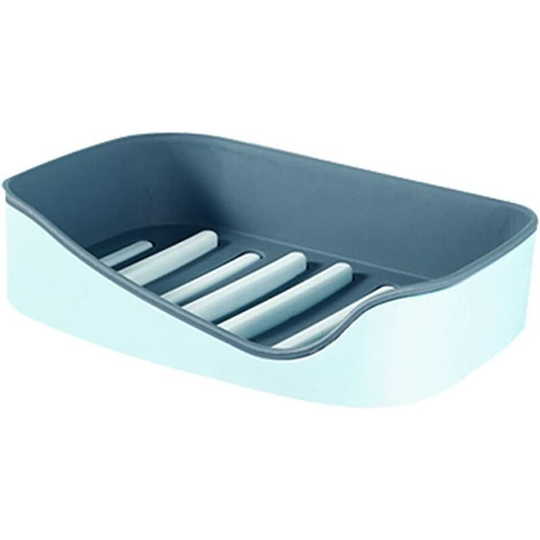 Bathroom Shelf Soap Rack Wall Wall mounted Soap Holder Bathroom Bathroom Accessories Soap Pad Shower Soap box Table shelf (Color: Blue)