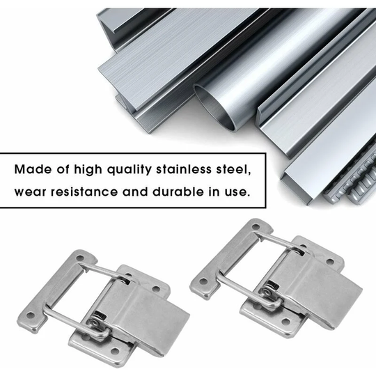YD - 2pcs Stainless Steel Hardware Cabinet Case Spring Loaded Latch Catch Toggle Hasp