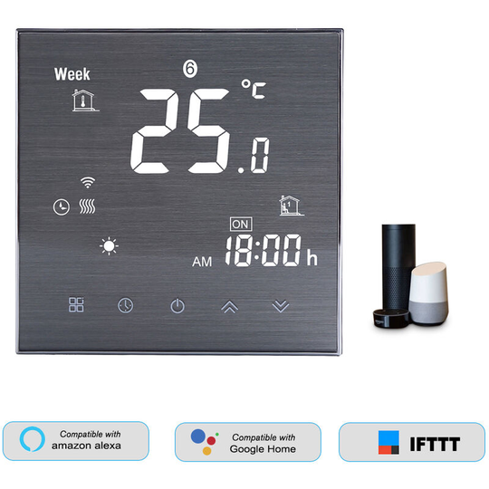 Superseller - BTH-2000L-GALW WiFi Smart Thermostat for Water Heating Digital Temperature Controller Large lcd Display Touch Button Voice Control
