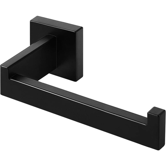 Perlerare - Black Toilet Paper Holder, Stainless Steel Roll Holder Toilet Paper Holder for Bathroom and Kitchen (Square)