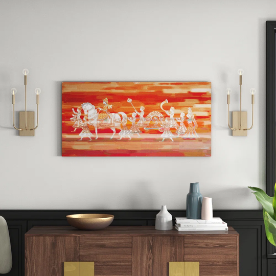 'Durgapur' by East Urban Home Graphic Art Print on Wrapped Canvas
