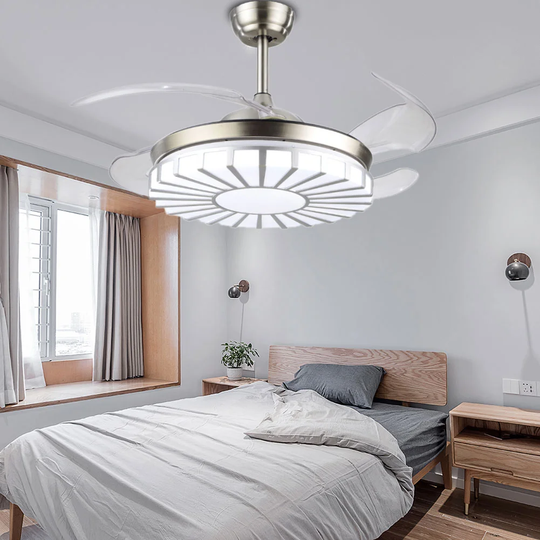 108Cm Cerny 4 - Blade Ceiling Fan with LED Ceiling and Remote Control and Light Kit Included