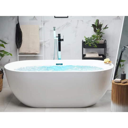 Freestanding Whirlpool Bath With LED White Potvin