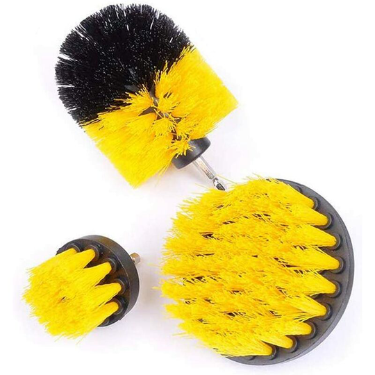 Betterlifegb - Drill Brush Set Scrub Brushes, 3 Piece Bathroom Surface Cleaning Kit Wood Floors Tiles Corners Kitchens Cars