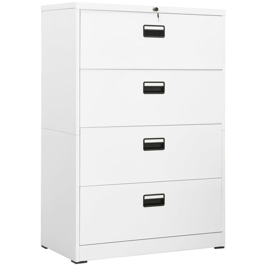 Filing Cabinet White 90x46x134 cm Steel Vidaxl White