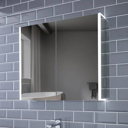 Grace 22.2cm x 70cm Surface Mount Mirror Cabinet with LED Lighting