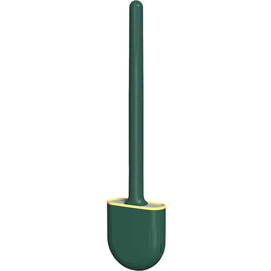 Wall-mounted Toilet Brush and Holder Soft tpr Bristles Toilet Brush No-drilling Bathroom Deep Cleaning Toilet Brush No Dead End Cleaning Brush,Green