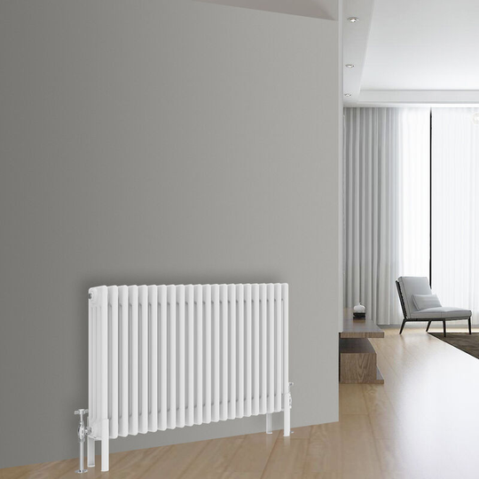 NRG - Traditional Cast Iron Style Radiator Central Heating Rads White Horizontal 4 Column 600x1010mm