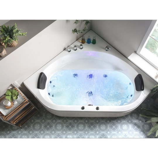 Lillydale 1980mm x 1400mm Back to Wall Whirpool Bathtub with 12 Jets