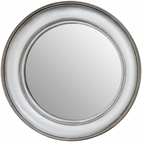 Round Wall Mirror/ Classic Mirrors For Bathroom / Bedroom / Garden Walls Fancy Wall Mounted Mirrors For Hallway With Metallic Silver Finish W91 x D7