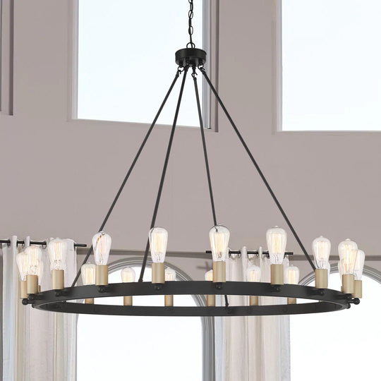 20 - Light Wagon Wheel Chandelier