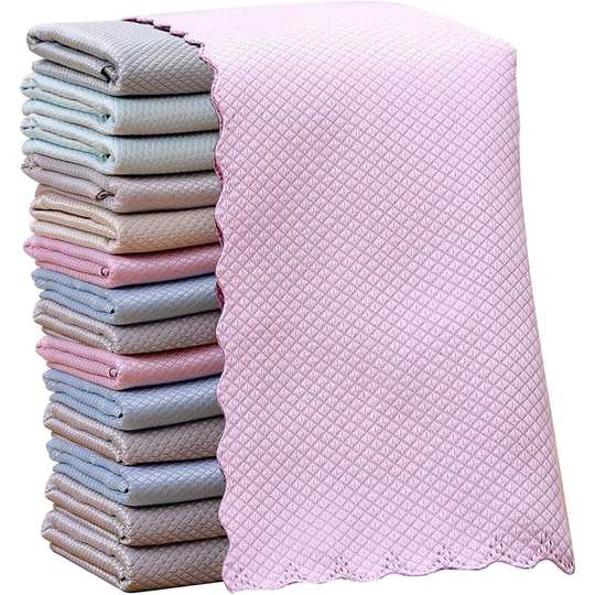 Perle Rare - 15 Pack Cleaning Cloths, Microfiber Cleaning Cloths, Washable Microfiber Cloths, Multi-Purpose Microfiber Cloths 30 x 40 cm