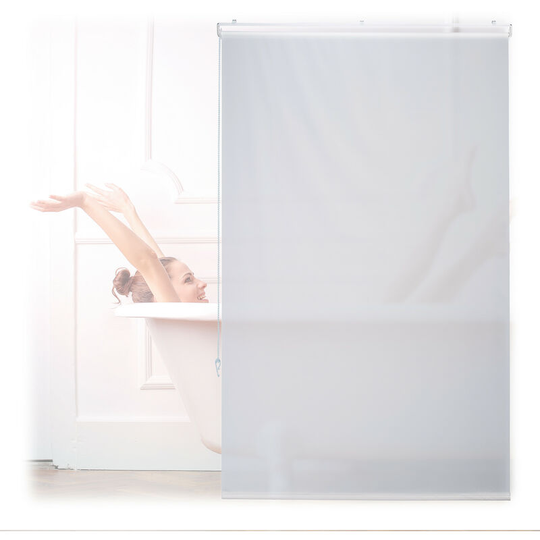 Relaxdays - Bathroom Roller Blind, for Shower & Bathtub, Water Repellent, Quick Drying, Ceiling & Window, 100x240cm, White