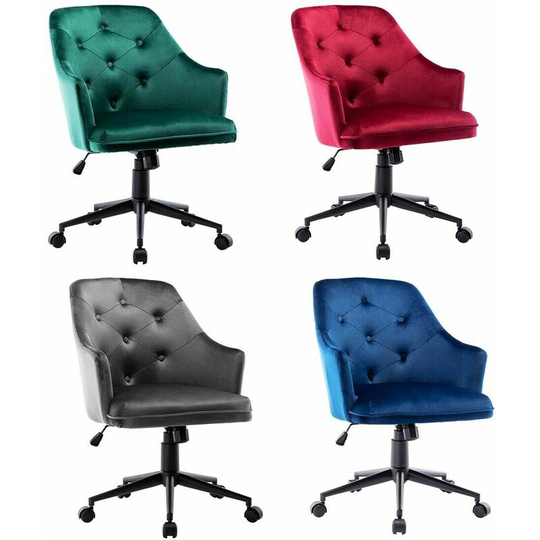 Emile velvet swivel desk study home office computer chair livingroom bedroom armchair green - Green