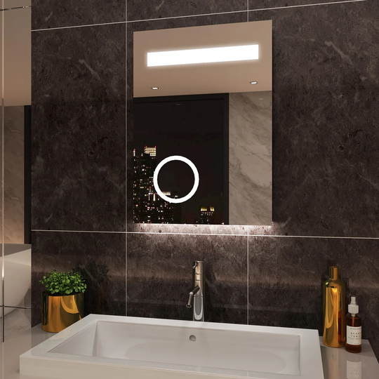Armendariz Magnifying Fog Free Bathroom Mirror with Shaver Socket