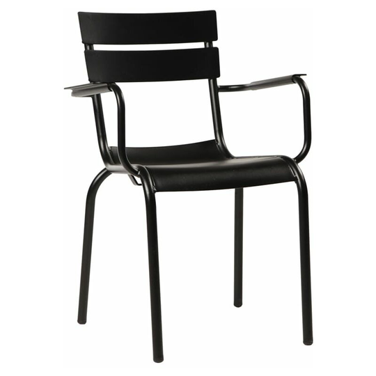 Manalo Stacking Alu Outdoor Armchair - Black - Black