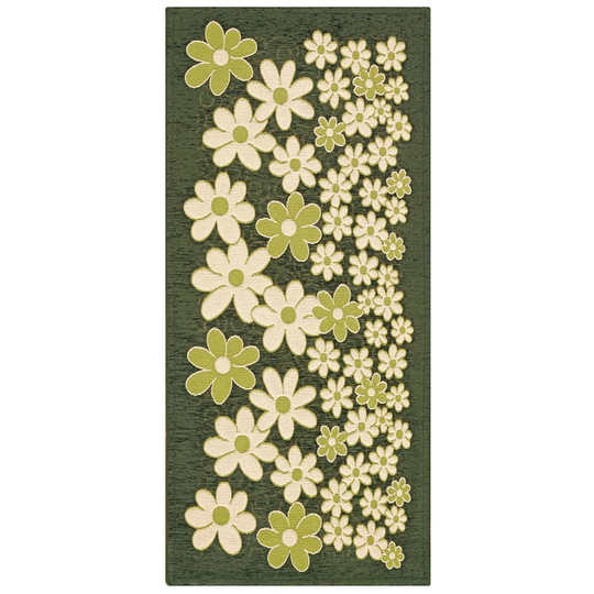 Phineas Daisy Hooked Green/White Rug