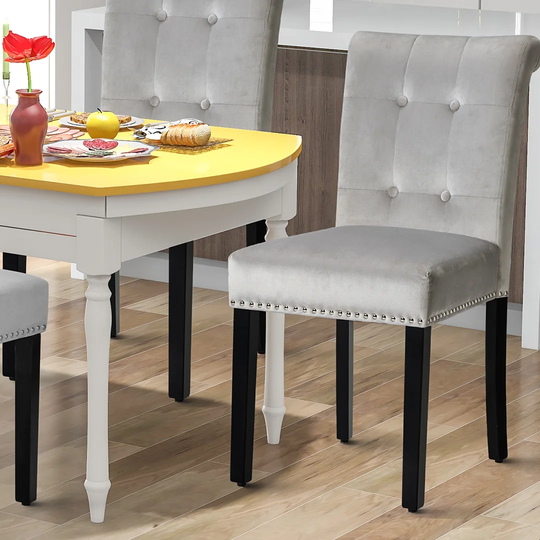 Cram Tufted Velvet Armchair in Gray