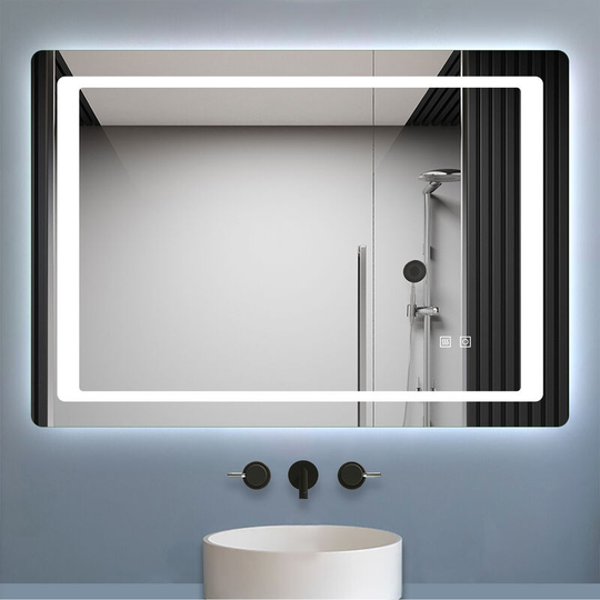 Led Illuminated Bathroom Mirror with Light and Demister 1000 x 600 mm DualTouch Sensor Control