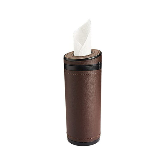Sunflowergb - Tissue Car Cup Holder, Universal pu Leather Tissue Dispenser Paper Tissue Box Multipurpose Cylinder Towel Holder for Car Office,Brown