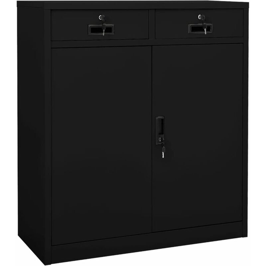 Office Cabinet Black 90x40x102 cm Steel Vidaxl Black