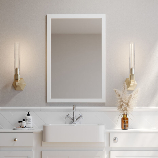 Classica Traditional Bathroom Mirror 900mm h x 600mm w - Chalk White - Orbit
