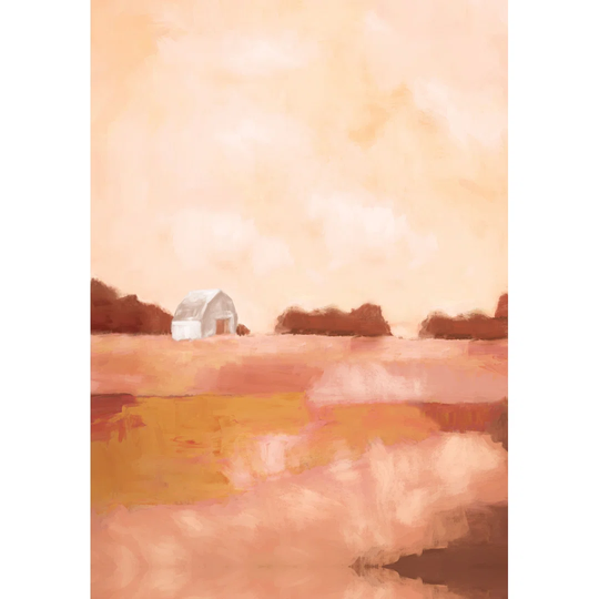 Golden Sunrise Barn - Wrapped Canvas Painting Print