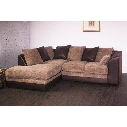 Darcey Left Hand Facing Corner Sofa - Brown & Coffee