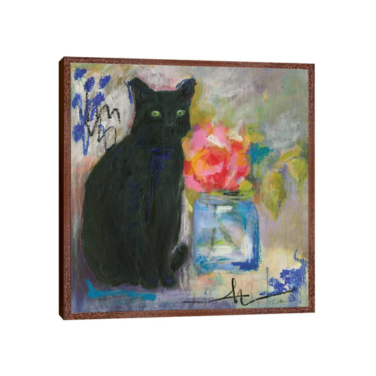 Just Love a Black Cat by Connie Collum - Painting on Canvas