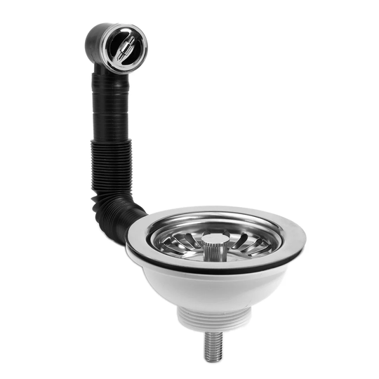 11.5cm Basket Strainer Waste Kitchen Sink Drain with Overflow